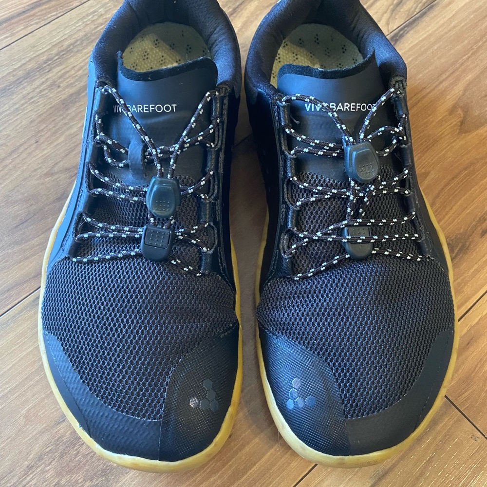 Vivo Barefoot Black Athletic Shoes with Yellow Soles